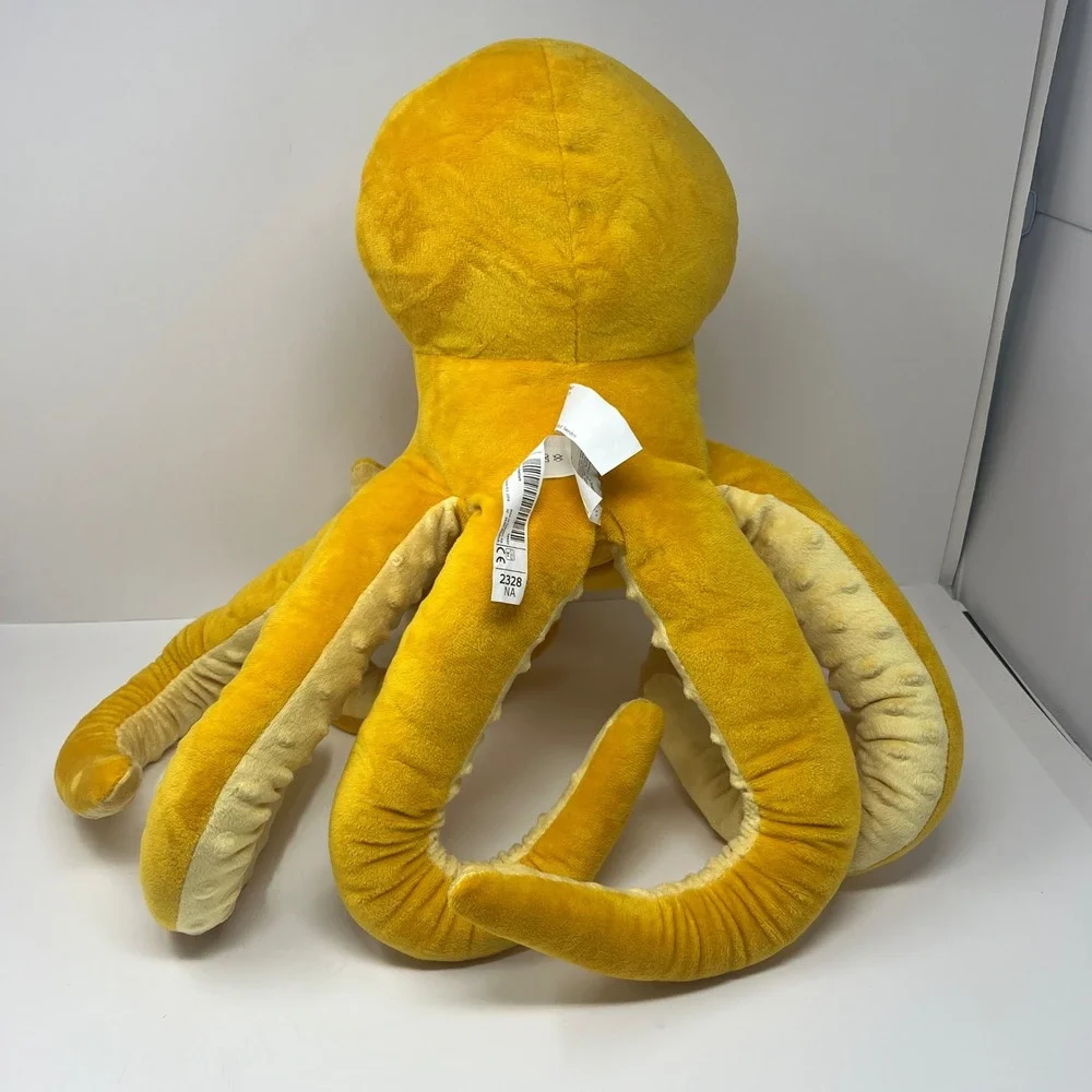 IKEA BLAVINGAD Octopus Plush‎ 20 Inch Yellow Stuffed Animal Soft Stuffed Toy